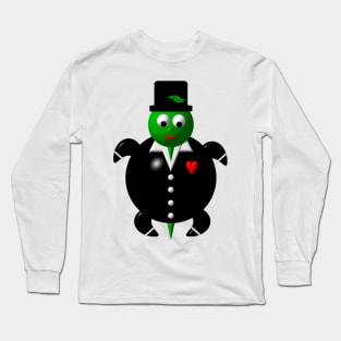 Cute Turtle Wearing a Tuxedo Long Sleeve T-Shirt